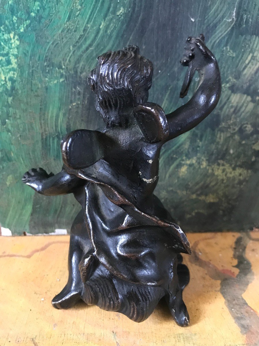 Bronze à Patine Brune Représentant Cupidon XVIIIème Siècle-photo-1