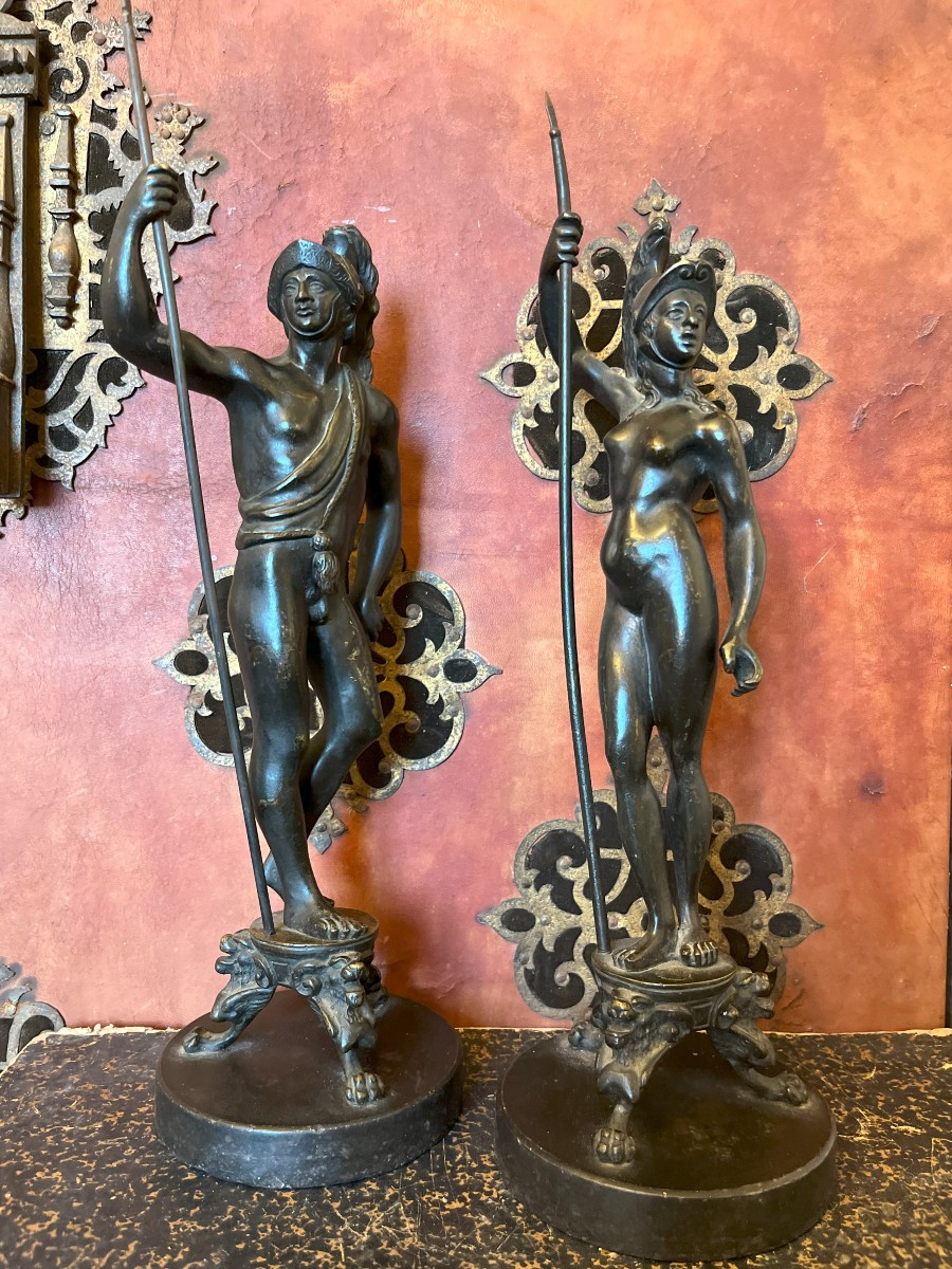 Pair Of Bronzes Mars And Venus Italy 17th Or 18th Century