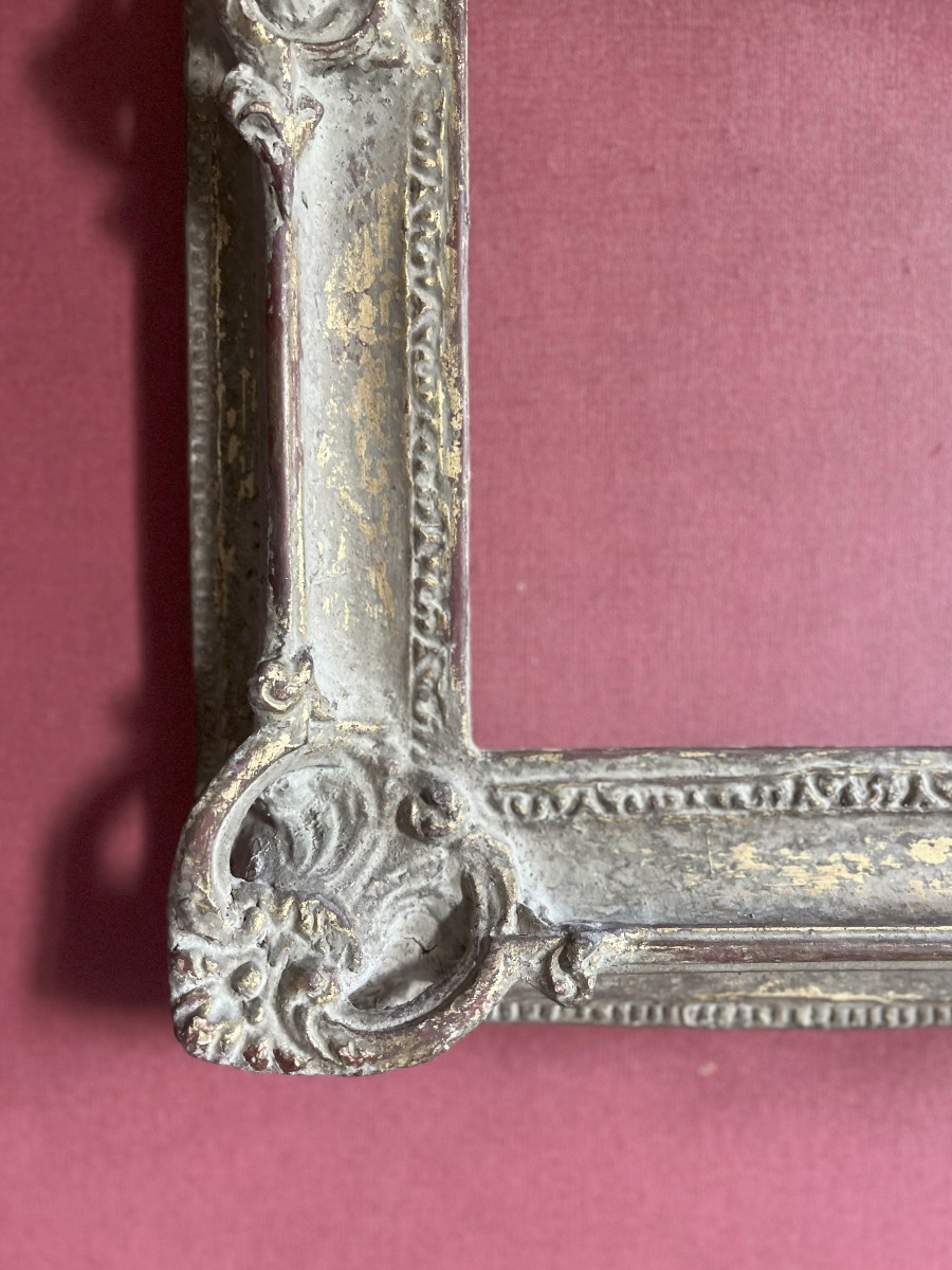 Louis XV Style Frame In Gilded Cardboard And Patina, 20th Century-photo-2