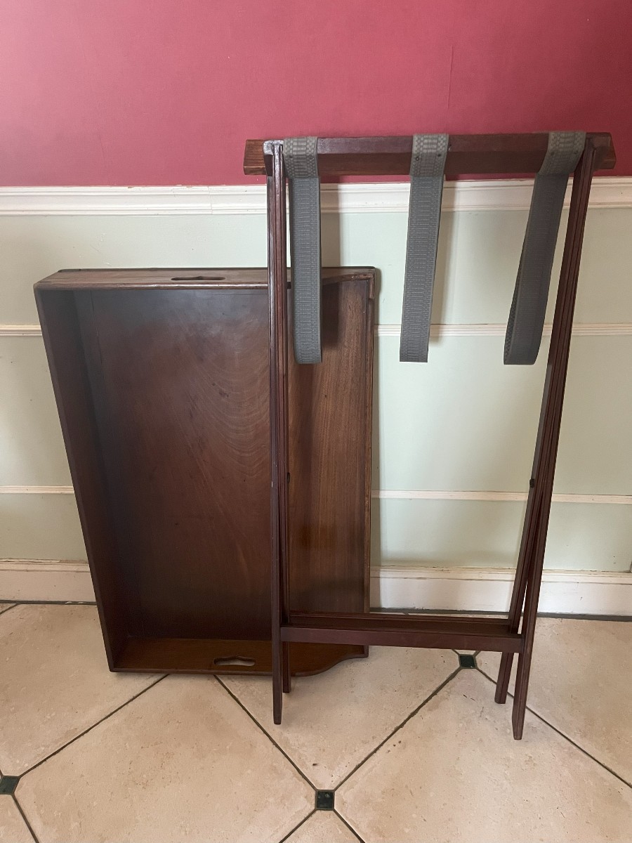 Table desserte en acajou sur piètement en X , Angleterre XIXème siècle-photo-5