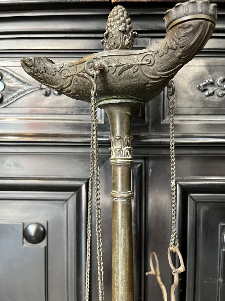 Lampe à l’antique en bronze ,XIXème siècle -photo-4