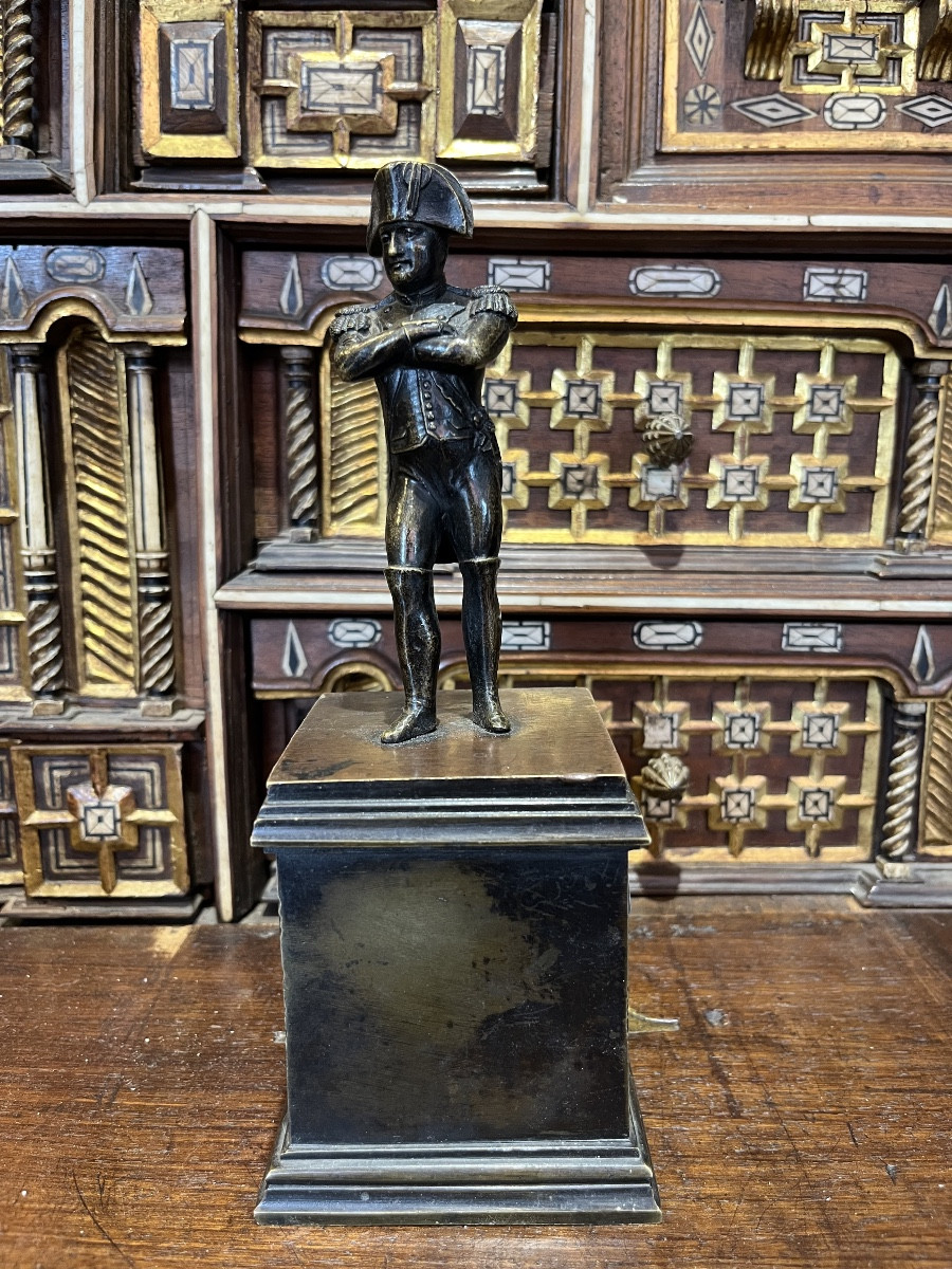 Buste en pied de l’empereur Napoléon premier , bronze , XIXème siècle 