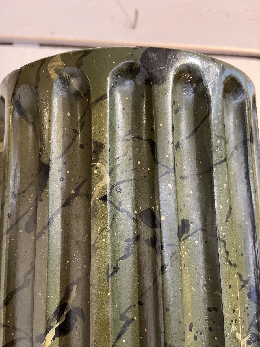 Paire de colonnes en plâtre couleur vert de mer -photo-3