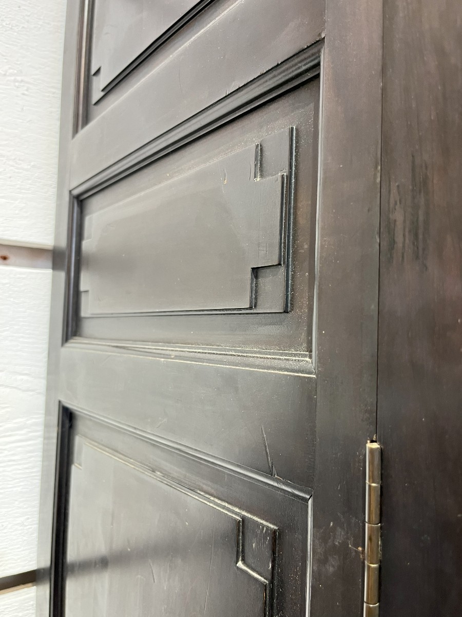 vitrine , armoire  , bibliothèque en bois noirci , époque Napoléon III-photo-1