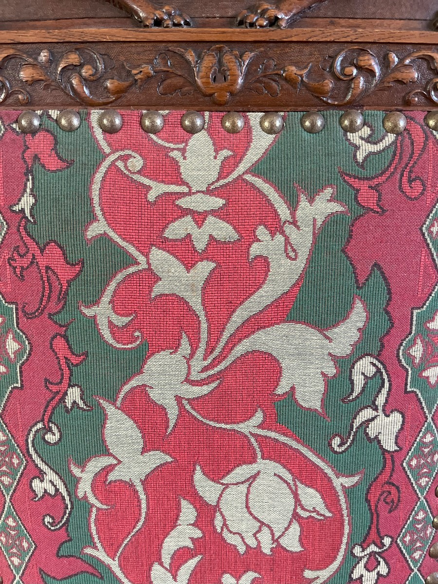Paire de fauteuils en chêne sculpté-Style Louis XIII-Apparat-XIXème siècle-photo-3