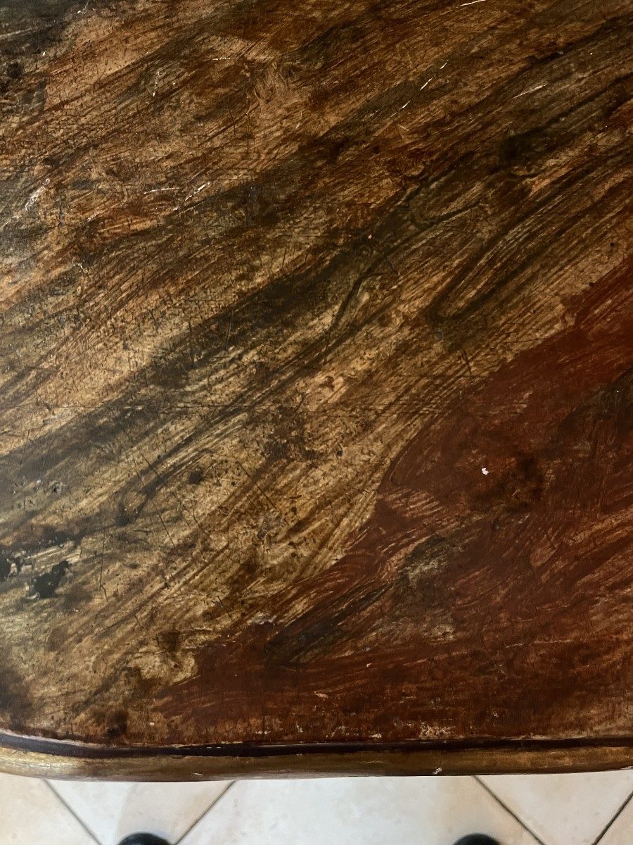 Carved And Gilded Wooden Console, Italy, 18th Century-photo-2