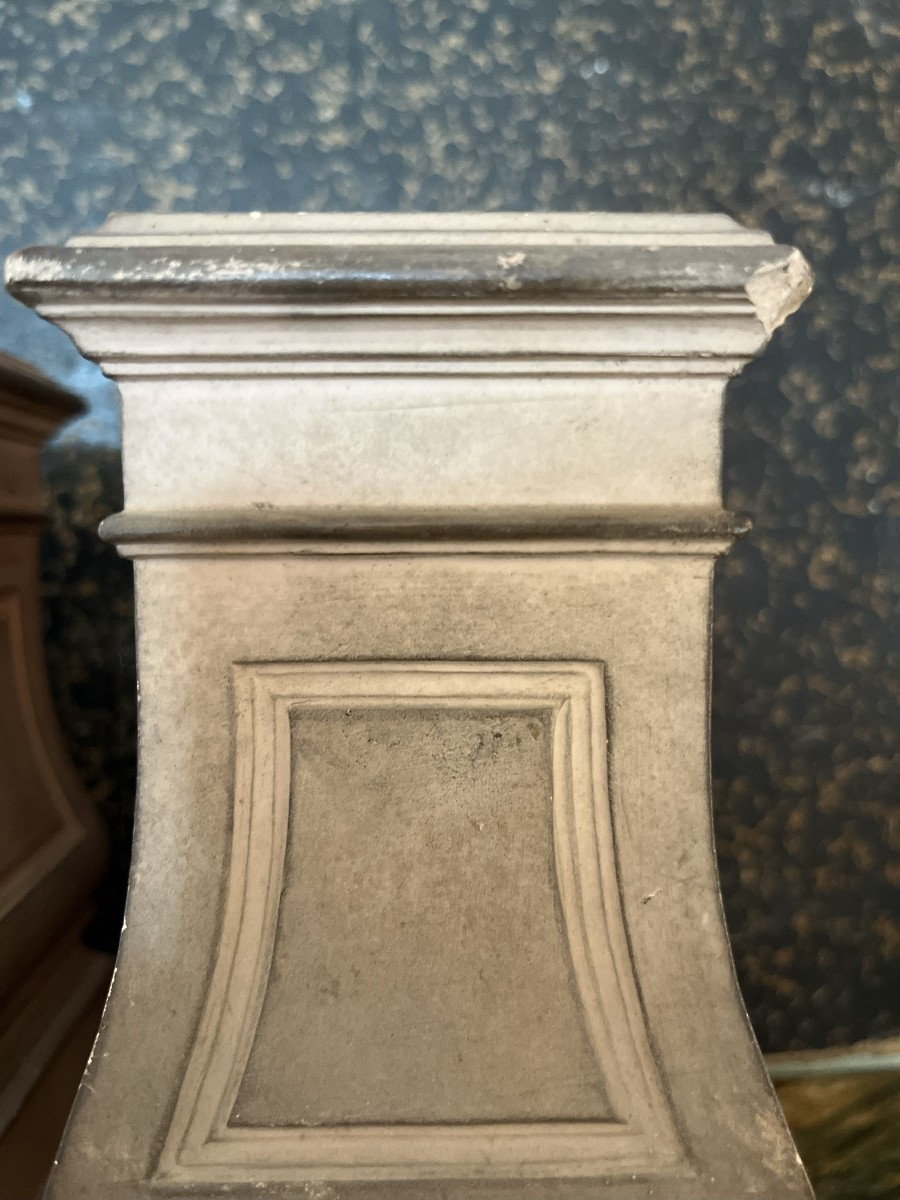 Pair Of 19th Century Terracotta Bases, Height 18.5cm-photo-3