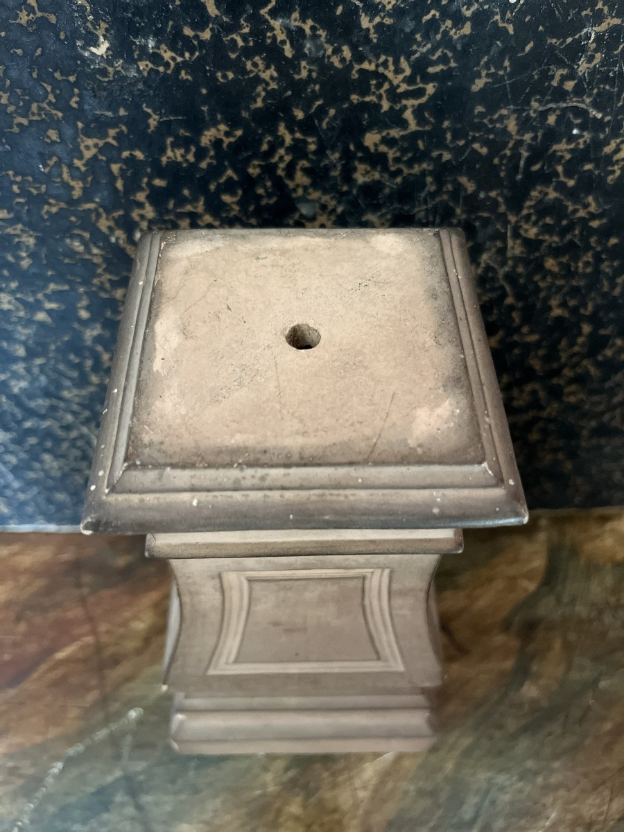 Pair Of 19th Century Terracotta Bases, Height 18.5cm-photo-1