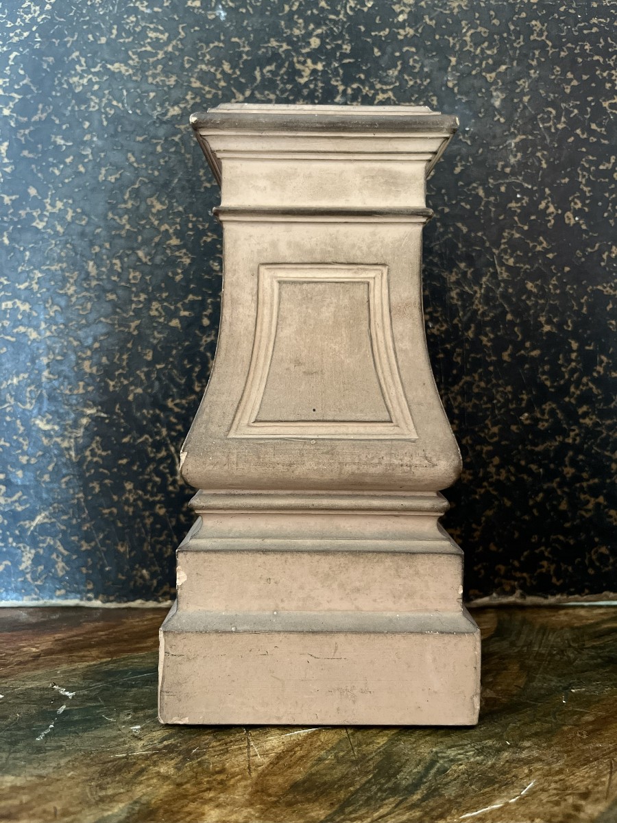 Pair Of 19th Century Terracotta Bases, Height 18.5cm-photo-2