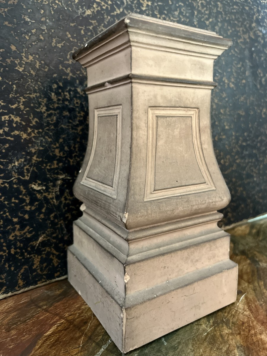 Pair Of 19th Century Terracotta Bases, Height 18.5cm-photo-3