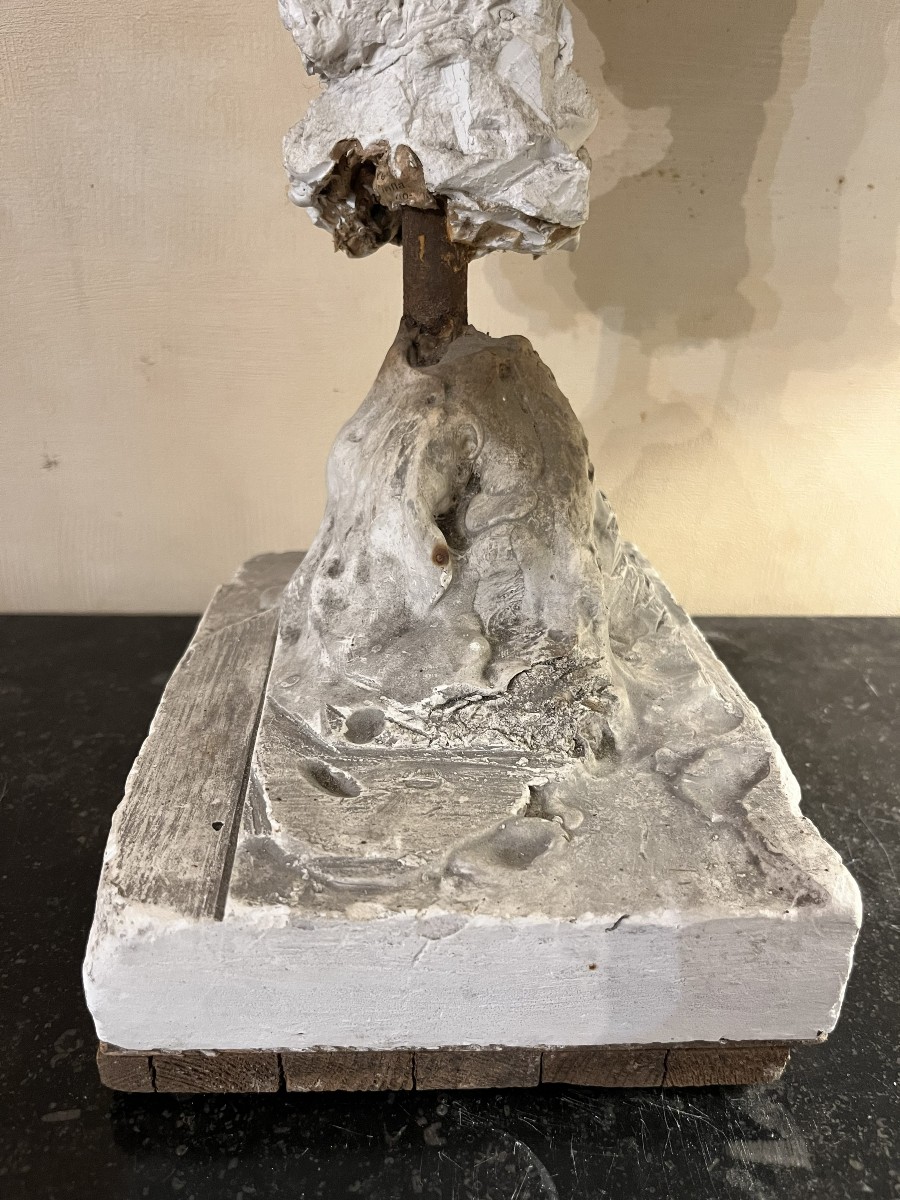 Plaster Head - Young Woman - Sculpture - Circa 1940 - 20th Century-photo-2