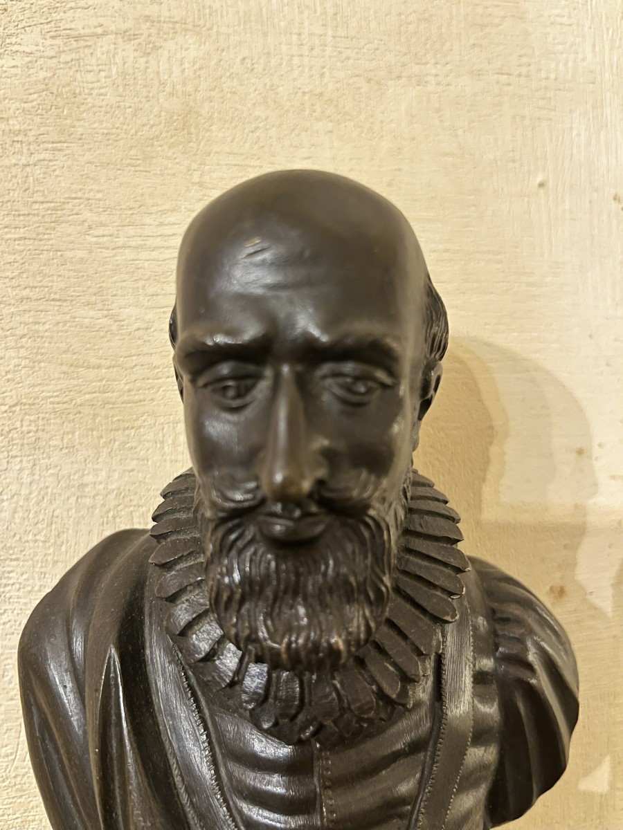 Bronze Bust Of Sully - Marshal Of France - Circa 17th Century-photo-3