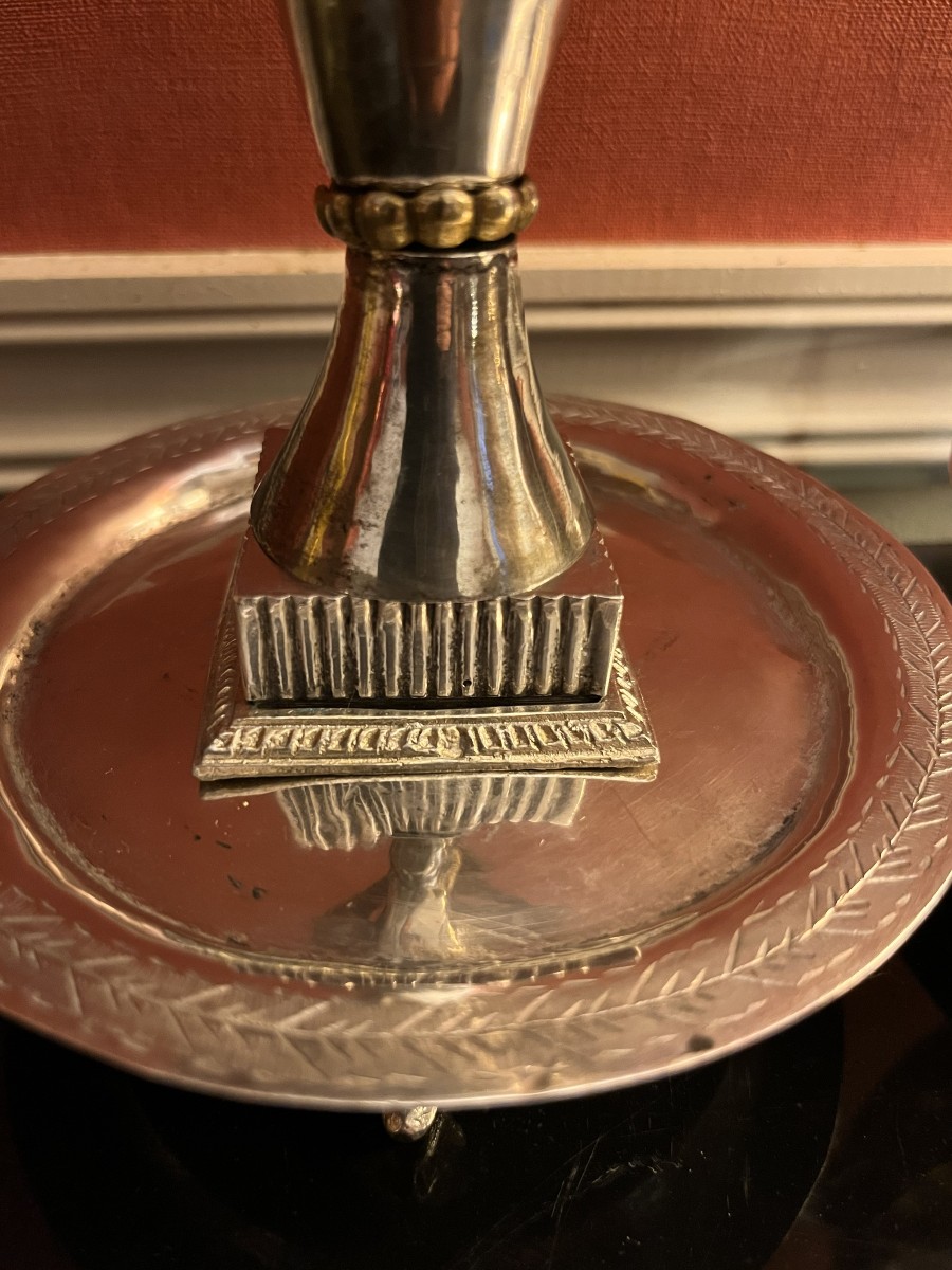 Paire de vases en argent massif, Ottoman , Perse , XIXème siècle-photo-3