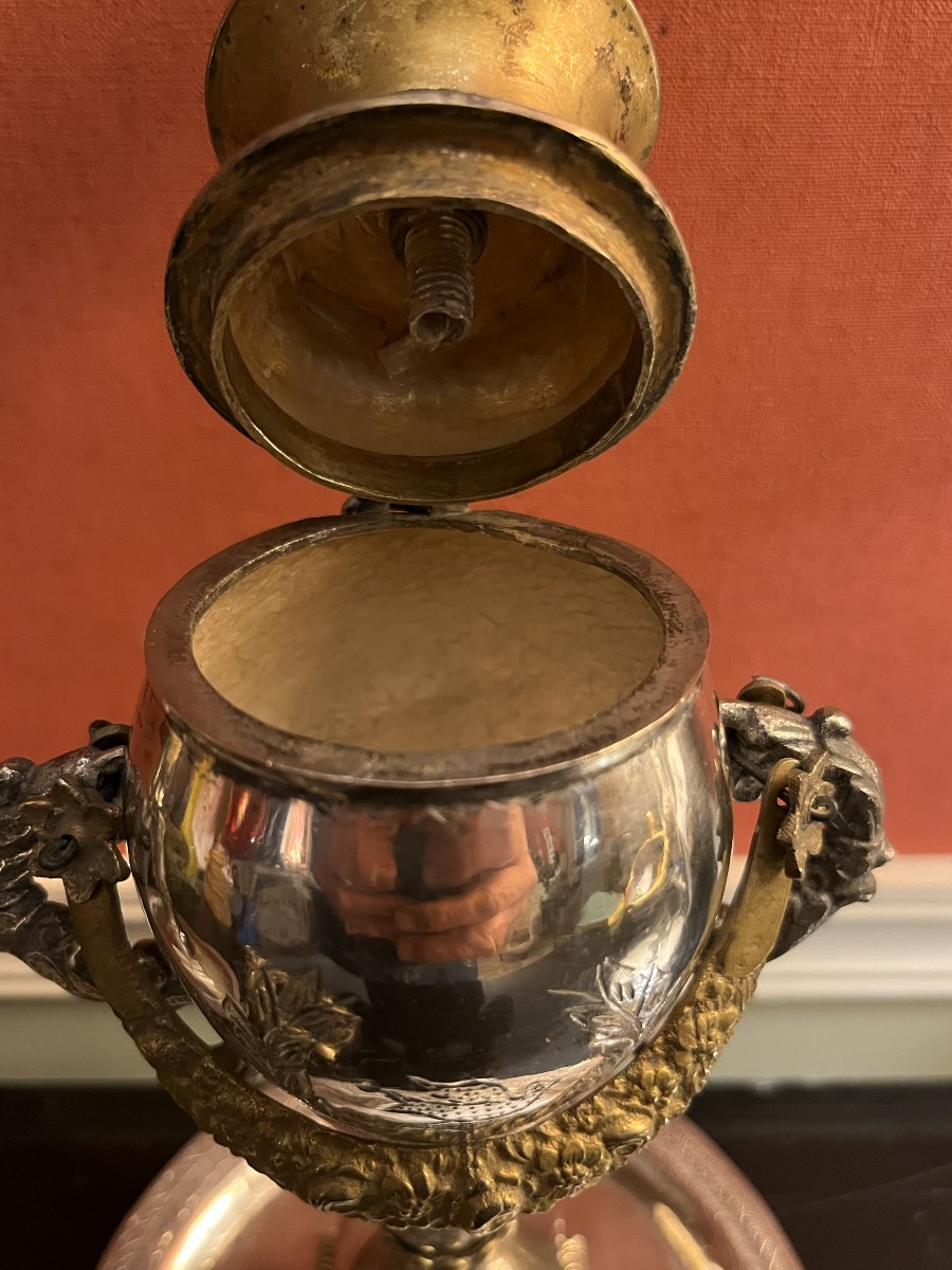 Paire de vases en argent massif, Ottoman , Perse , XIXème siècle-photo-2