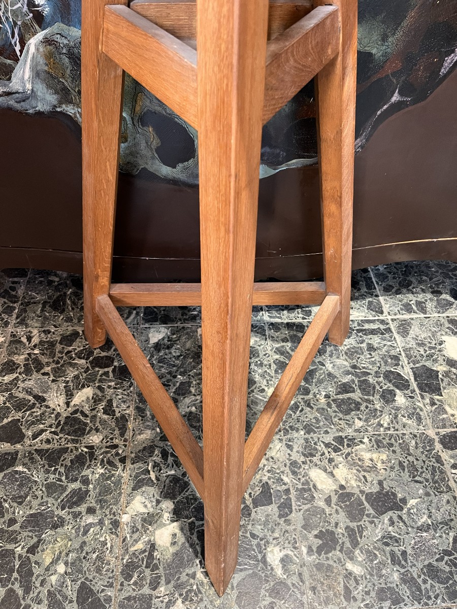 Sellette de sculpteur en chêne vers 1950 , XXème siècle-photo-3