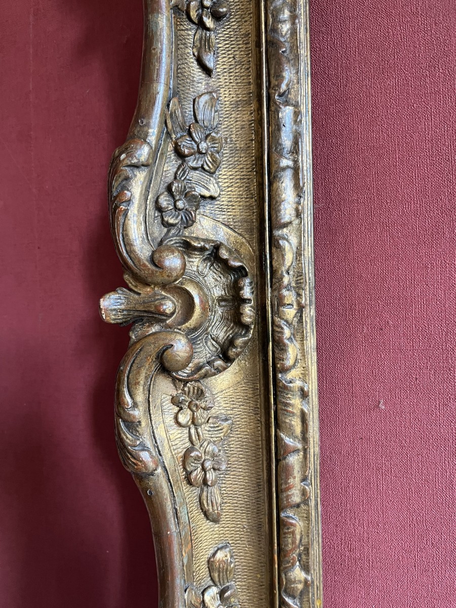 Cadre doré de style Louis XV , XIXème siècle-photo-3