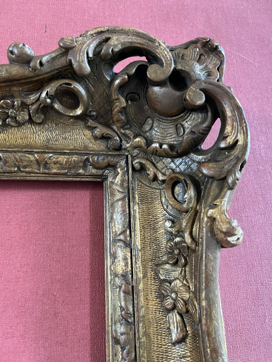 Cadre doré de style Louis XV , XIXème siècle-photo-4