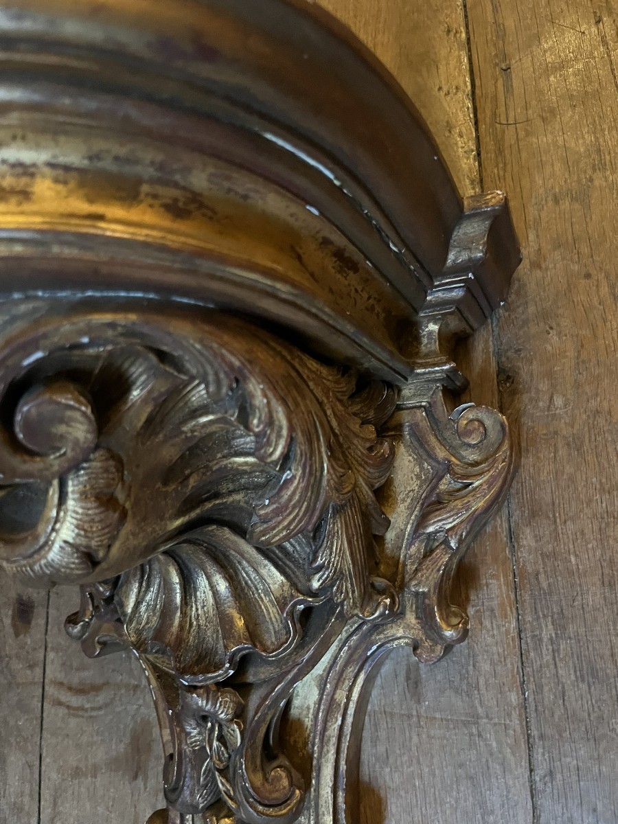 Pair Of Giltwood Wall Sconces, Regency Style, 19th Century-photo-1