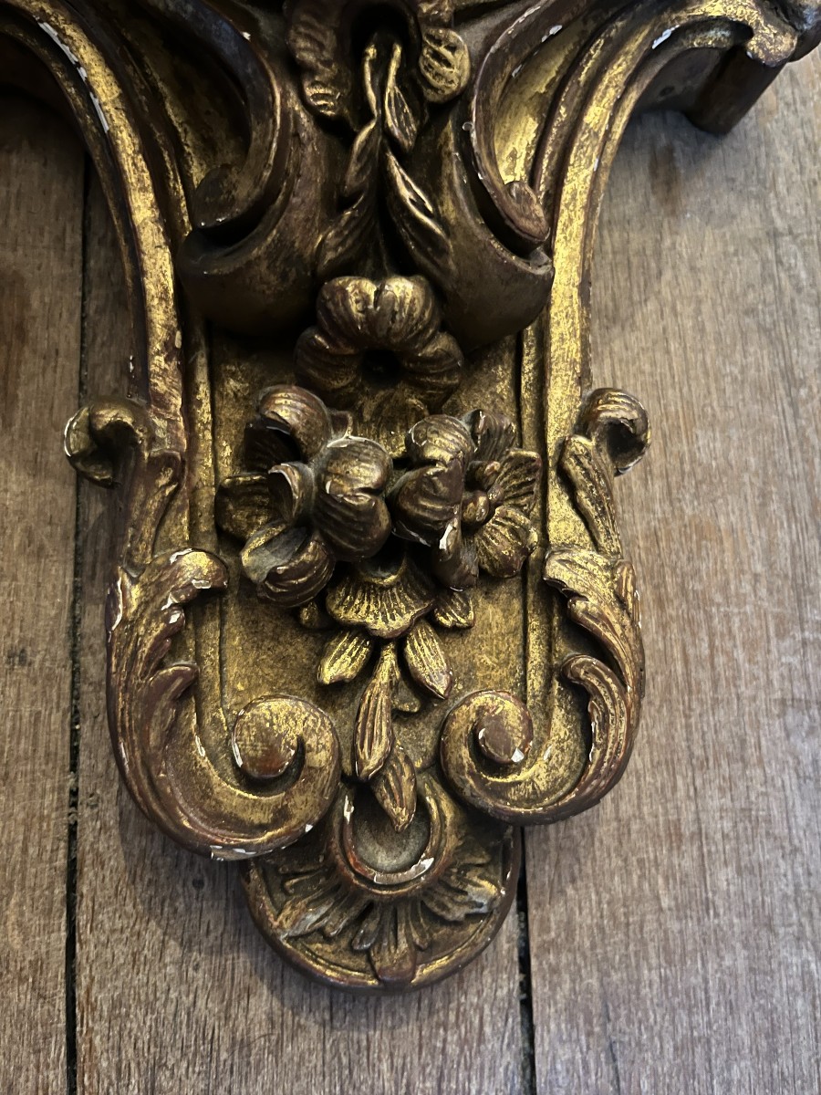 Pair Of Giltwood Wall Sconces, Regency Style, 19th Century-photo-2