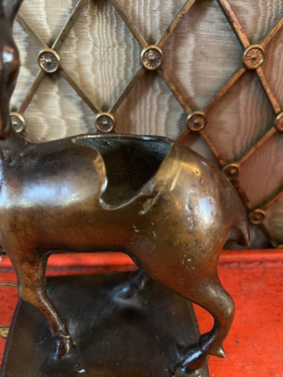 Brûle parfum Chinois , représentant Shoulao sur un cerf , XIXème siècle-photo-4