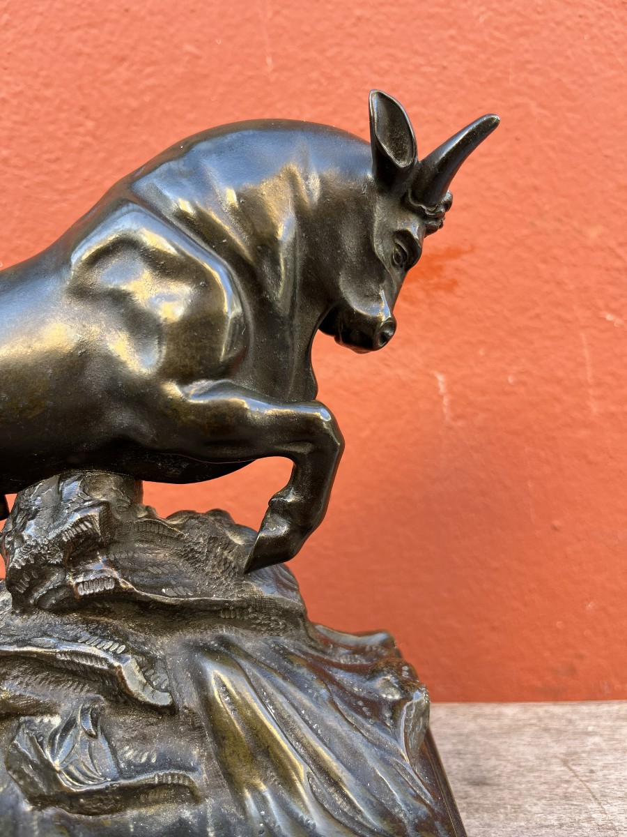 Bronze Sculpture Of A Greek Bull, Early 19th Century-photo-3