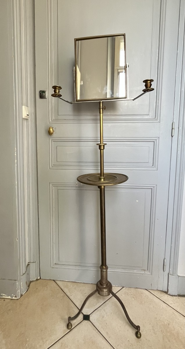 Barbière d'officier de campagne en fer et laiton entièrement démontable, vers 1850