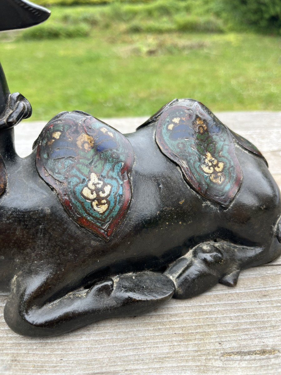 Bronze Japan,meiji,camel,cloisonné,19th Century-photo-1