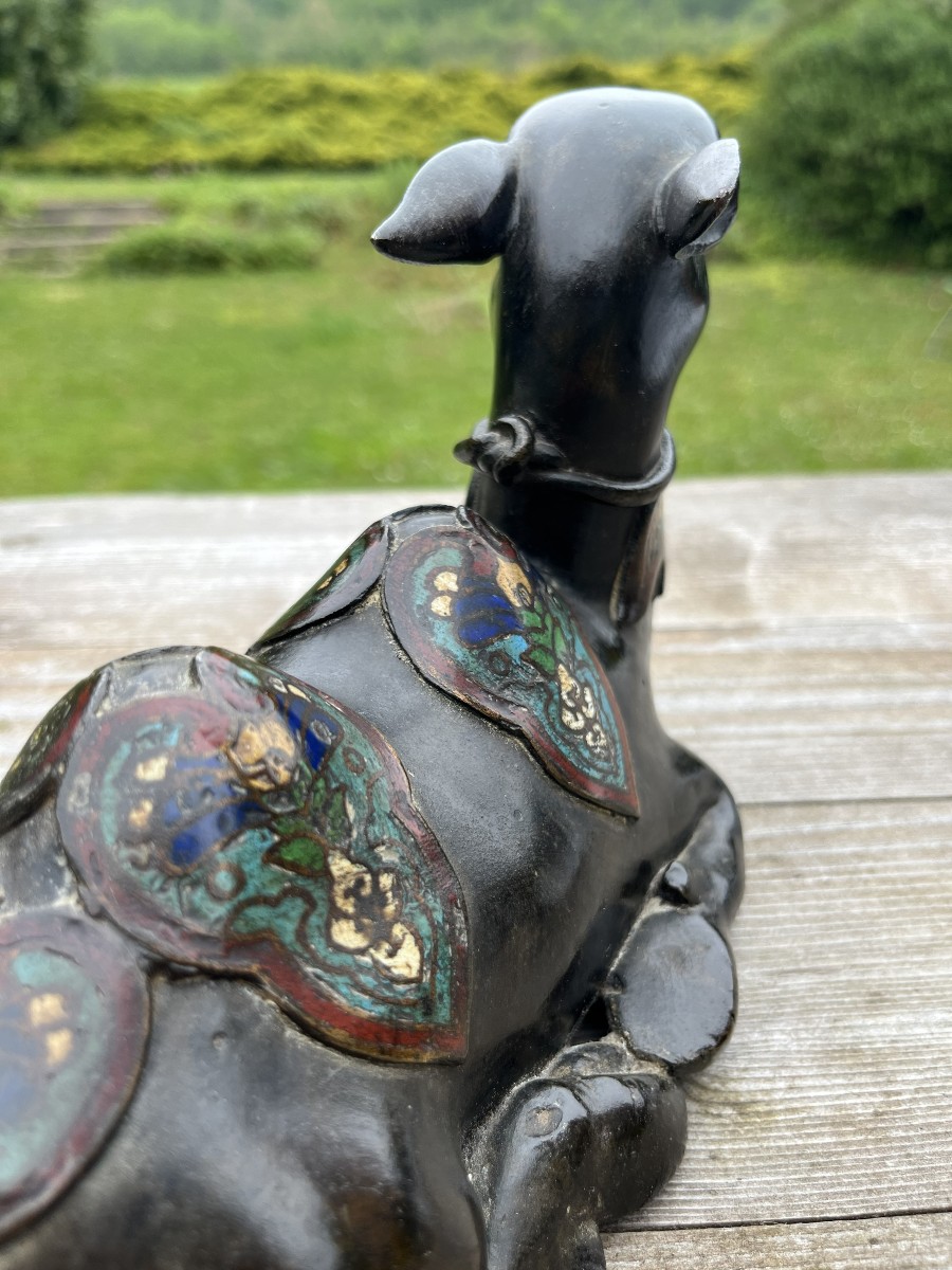 Bronze Japan,meiji,camel,cloisonné,19th Century-photo-3