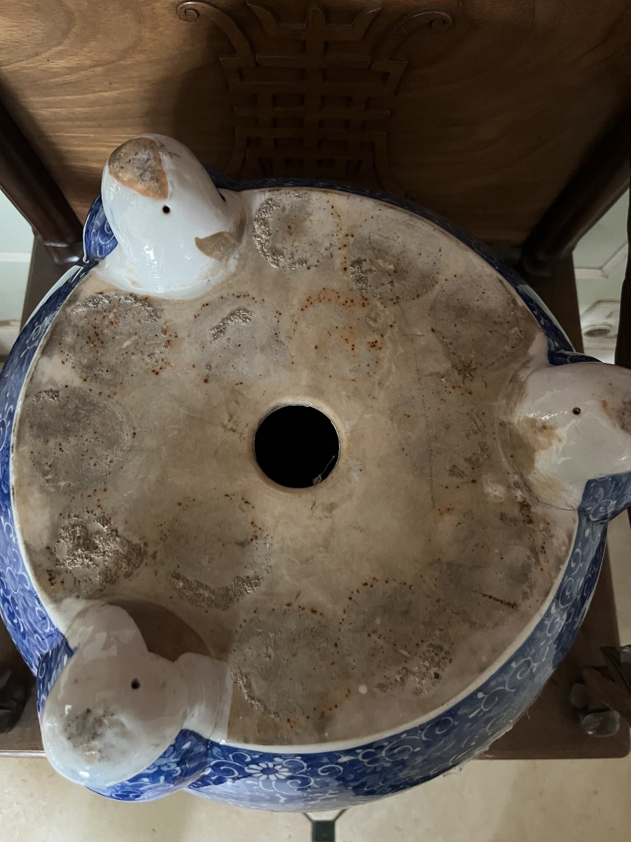 Cache pot en porcelaine du Japon , fours de Seto , époque Meiji-photo-2