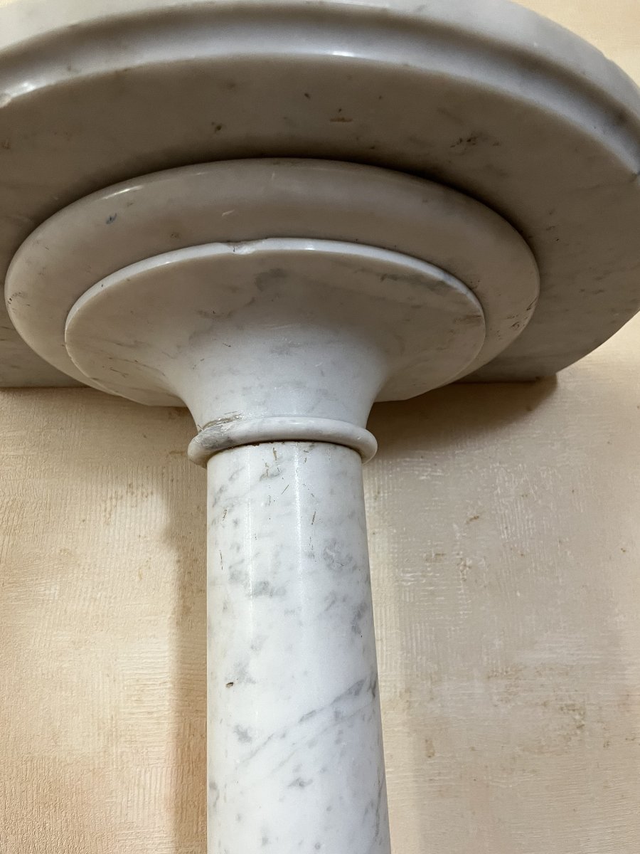 Colonne, gaine, en marbre blanc,XIXème siècle-photo-3