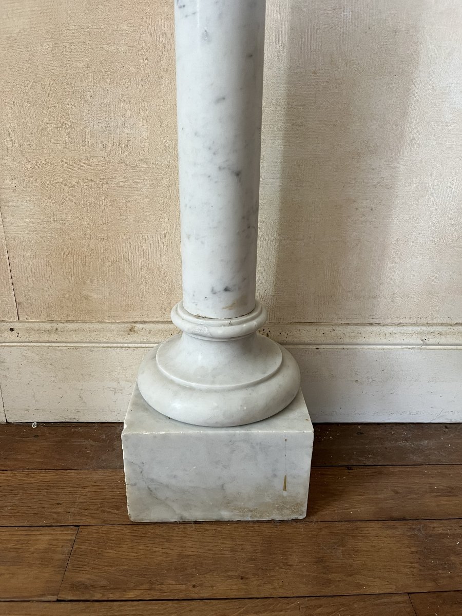 Colonne, gaine, en marbre blanc,XIXème siècle-photo-4