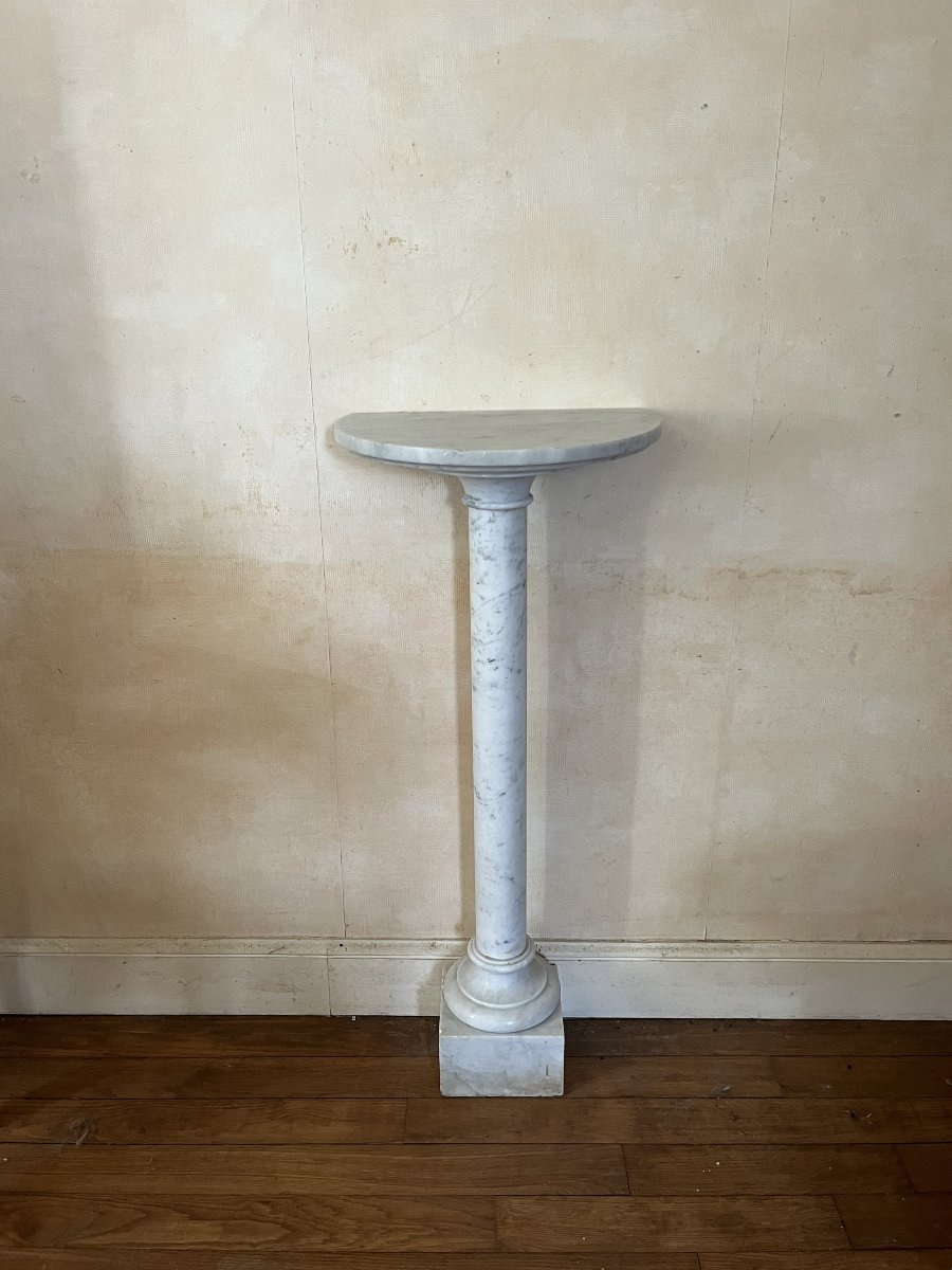 Colonne, gaine, en marbre blanc,XIXème siècle-photo-1