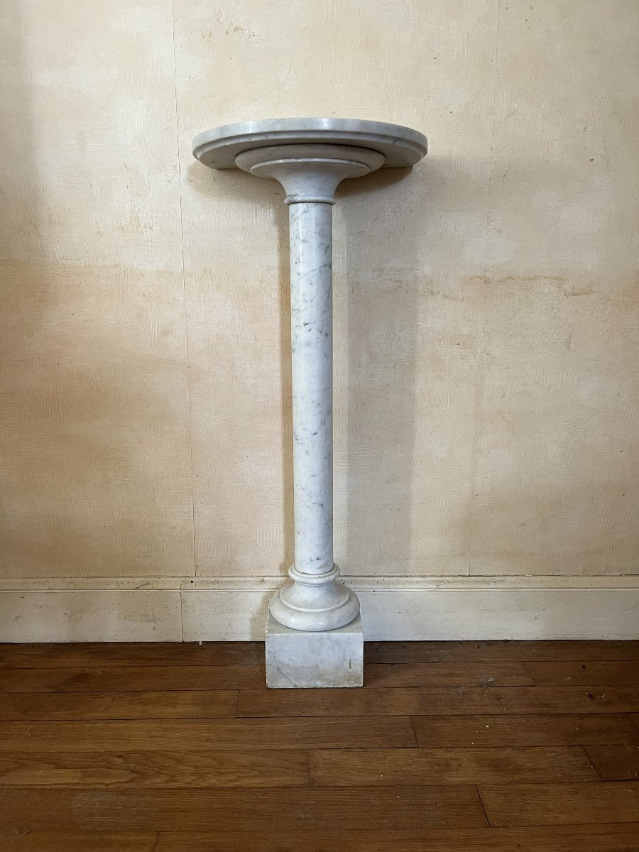 Colonne, gaine, en marbre blanc,XIXème siècle