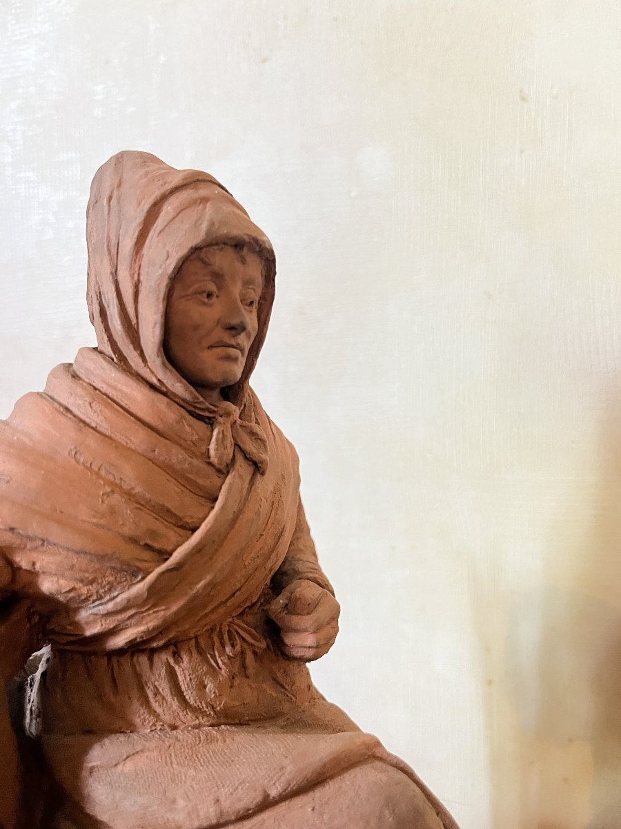 Pair Of Terracotta Figures, A Man And A Woman From Pollet, Dieppe, Albert Duchaussoy, 1883-photo-4