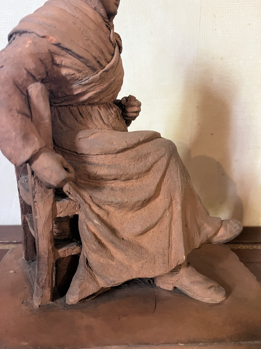 Pair Of Terracotta Figures, A Man And A Woman From Pollet, Dieppe, Albert Duchaussoy, 1883-photo-1