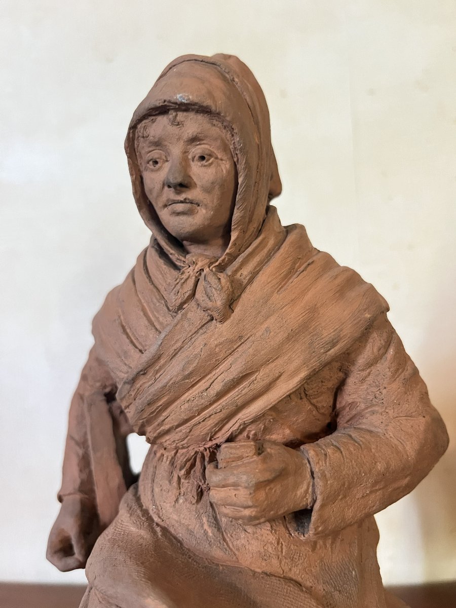 Pair Of Terracotta Figures, A Man And A Woman From Pollet, Dieppe, Albert Duchaussoy, 1883-photo-4