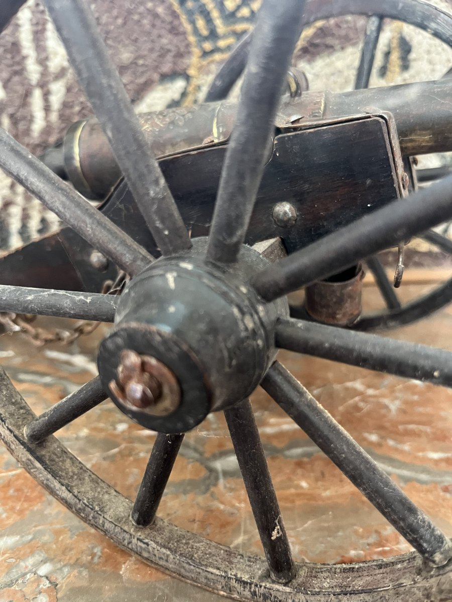 Maquette de canon, Griboval,en bronze ,bois et fer,fin XIXème siècle-photo-3