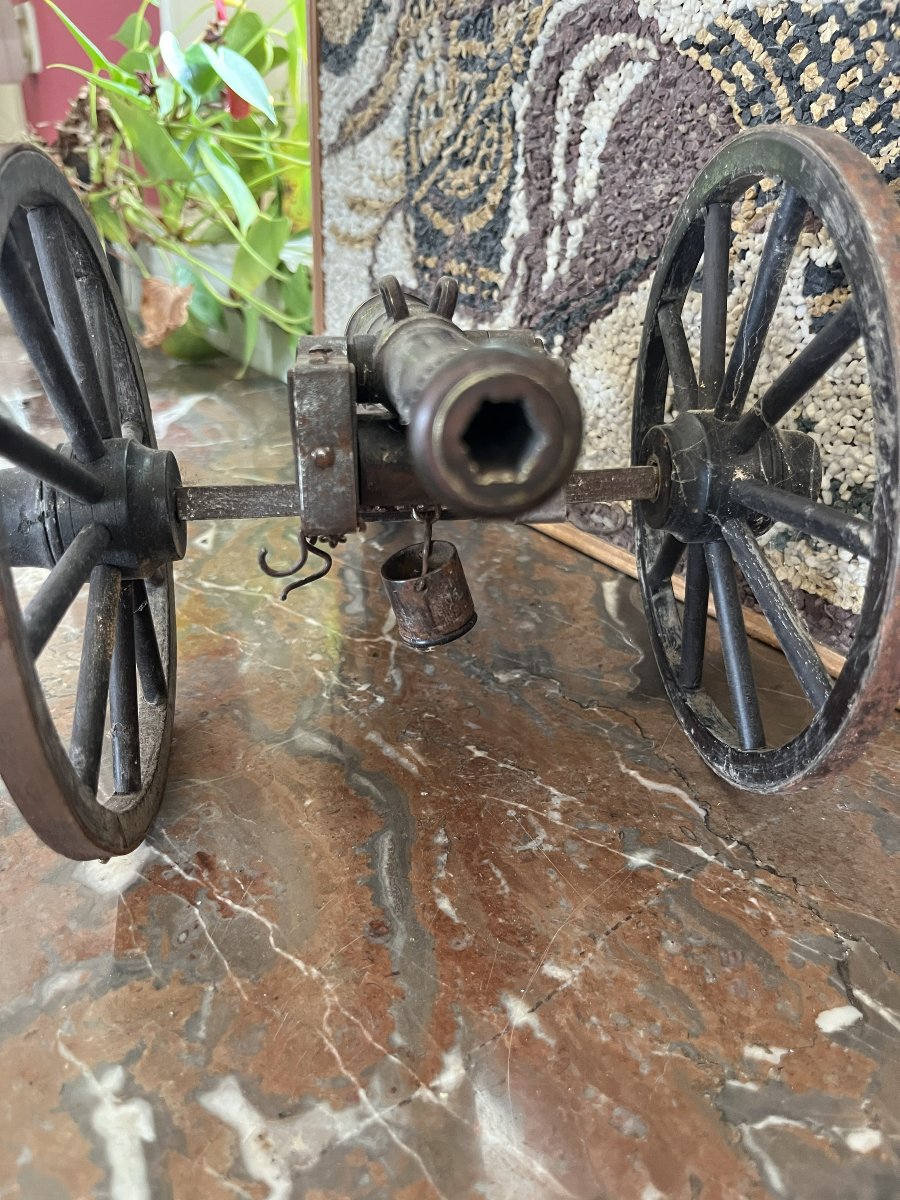 Maquette de canon, Griboval,en bronze ,bois et fer,fin XIXème siècle-photo-3