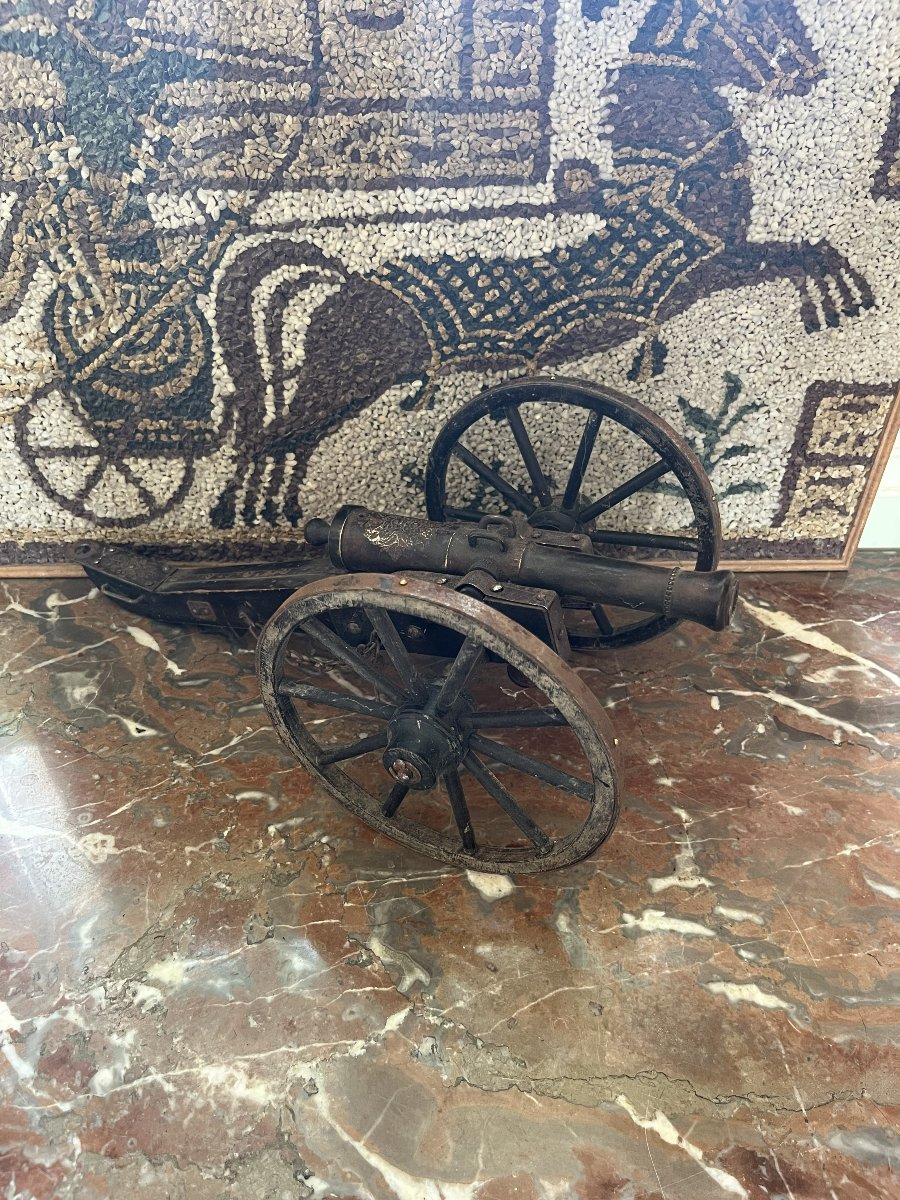 Maquette de canon, Griboval,en bronze ,bois et fer,fin XIXème siècle