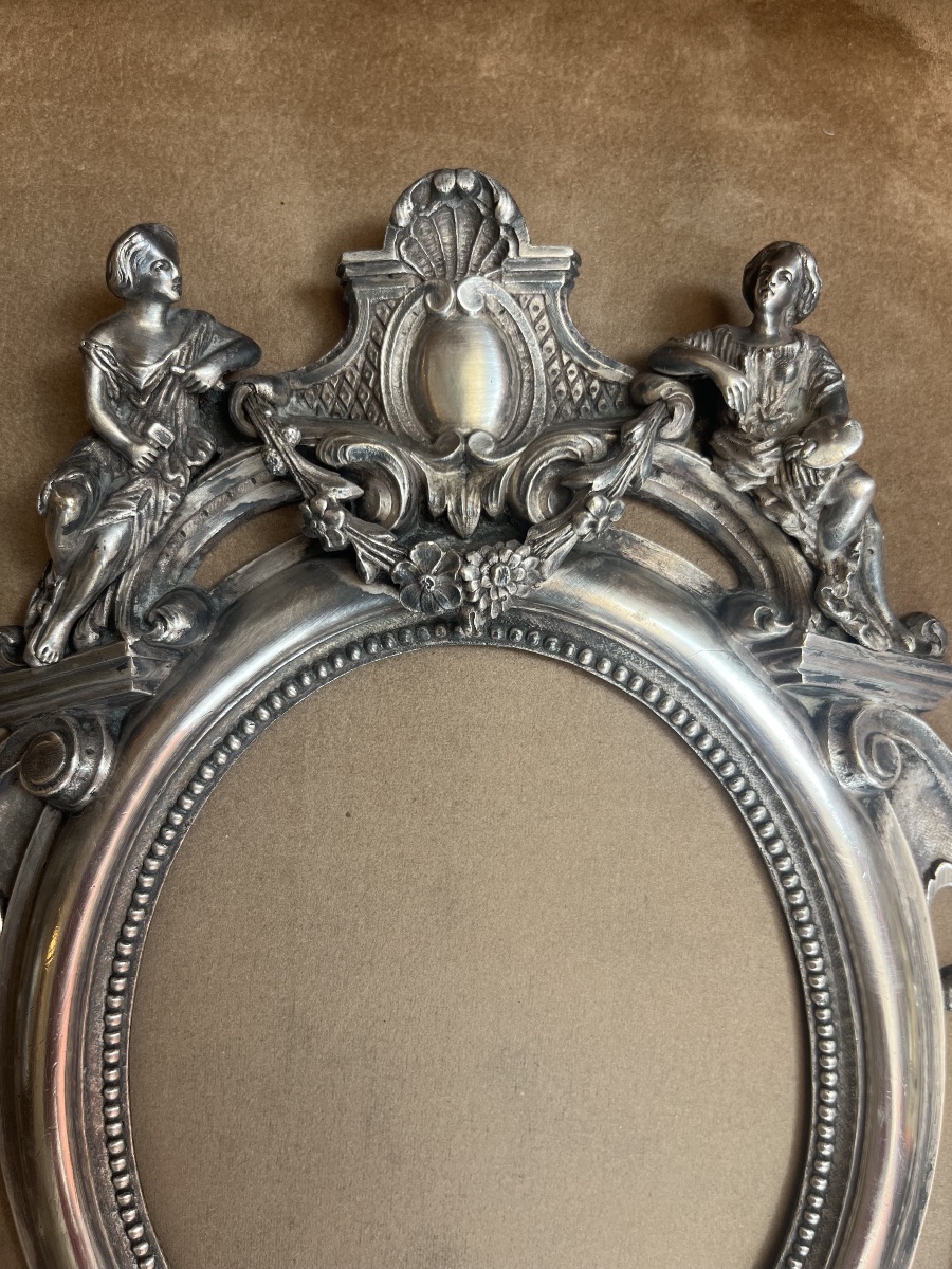 Silver-plated Bronze Frame, Motifs From Painting And Sculpture, 19th Century -photo-2