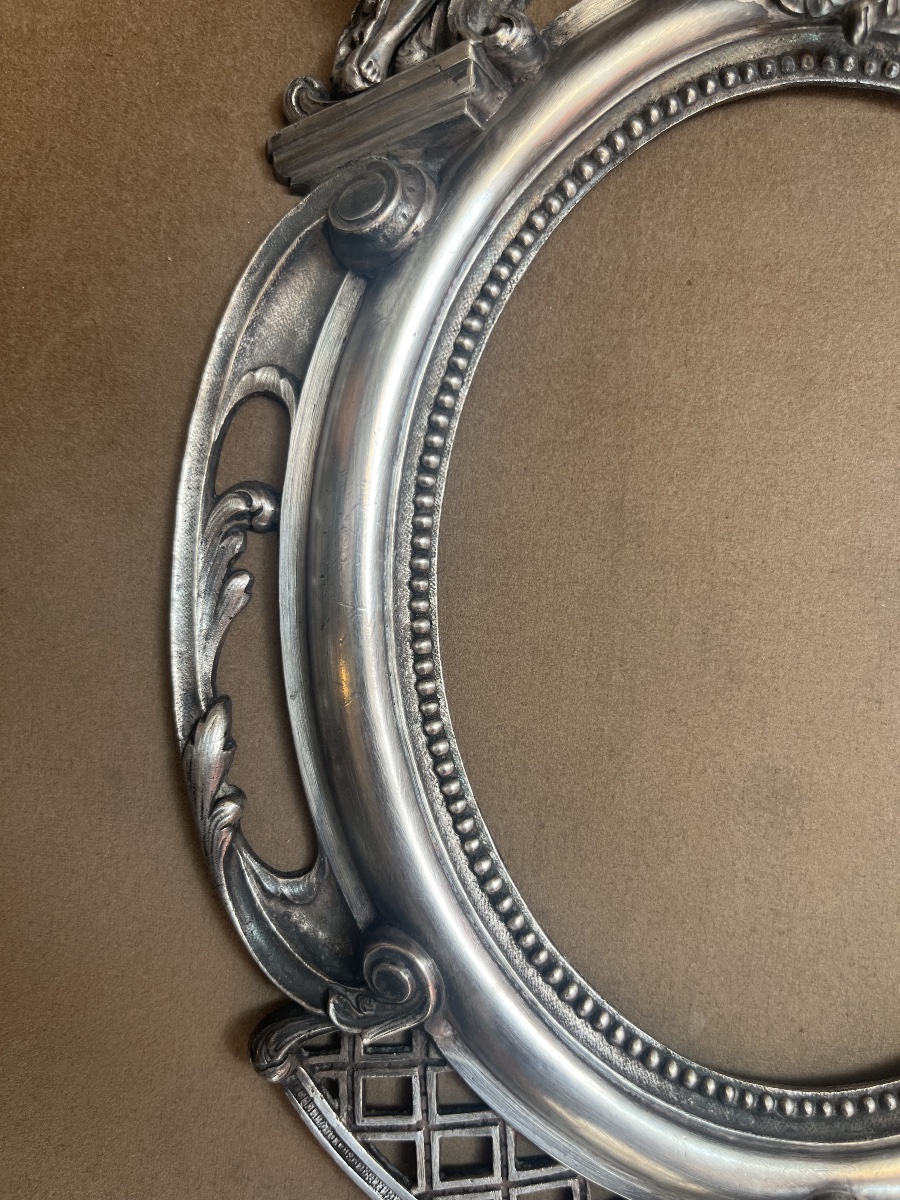 Silver-plated Bronze Frame, Motifs From Painting And Sculpture, 19th Century -photo-4