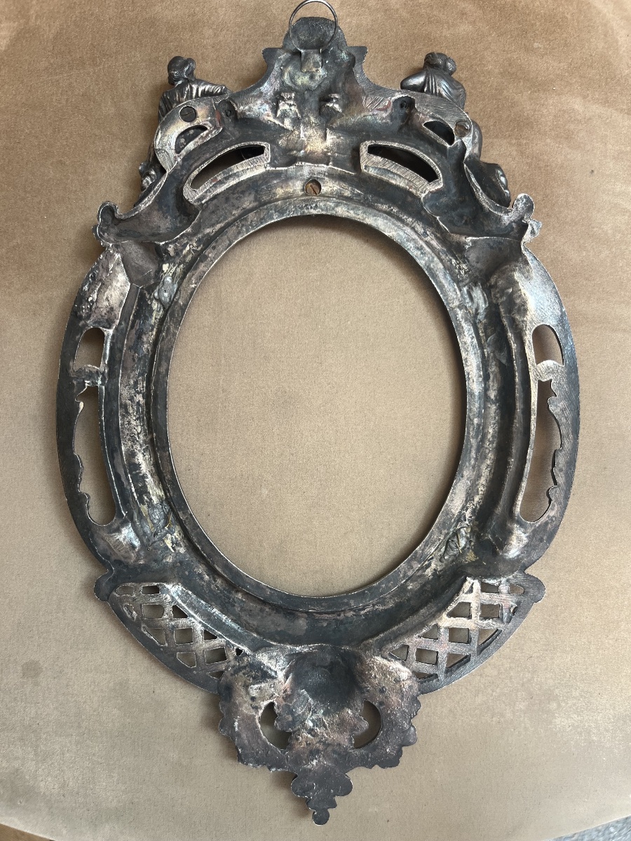 Silver-plated Bronze Frame, Motifs From Painting And Sculpture, 19th Century -photo-1