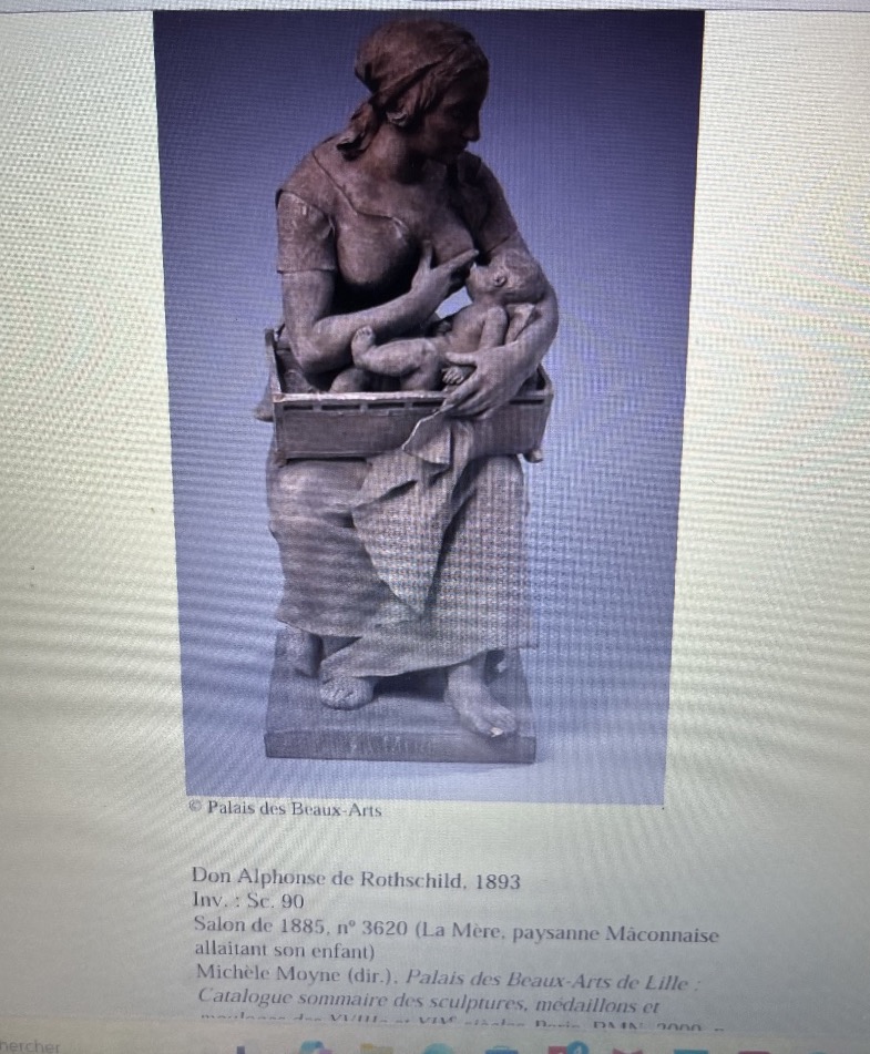 Sculpture en terre cuite , Claude Marie Devenet,la mère , XIXème siècle -photo-3