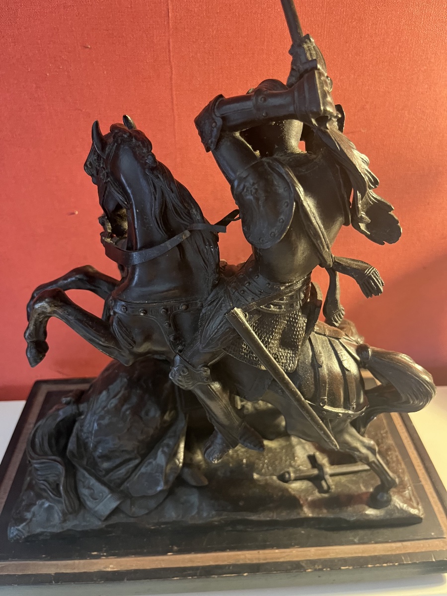 Bronze, Charles The Bold, Model By Theodore Gechter, 19th Century -photo-3