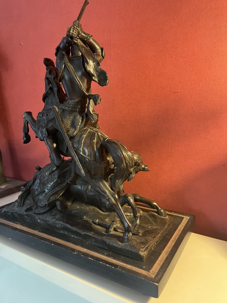 Bronze, Charles The Bold, Model By Theodore Gechter, 19th Century -photo-4