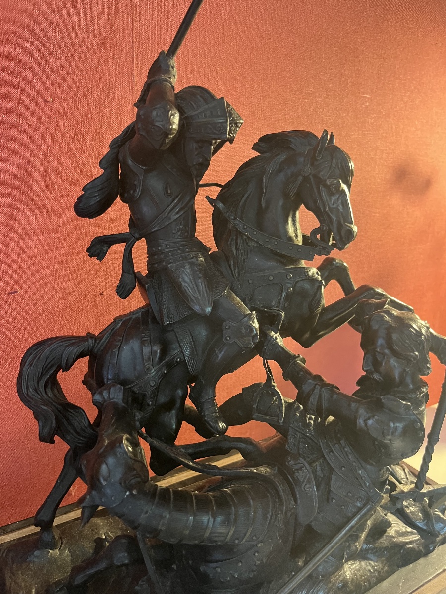 Bronze, Charles The Bold, Model By Theodore Gechter, 19th Century -photo-3