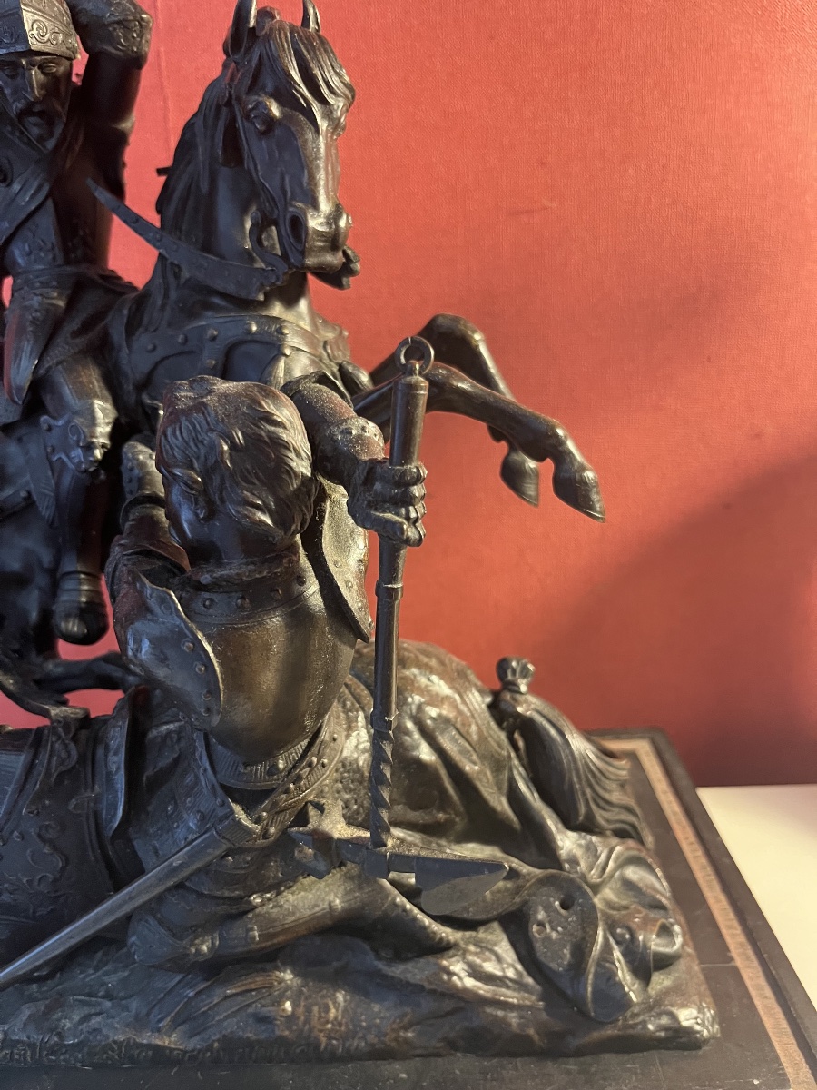 Bronze, Charles The Bold, Model By Theodore Gechter, 19th Century -photo-4