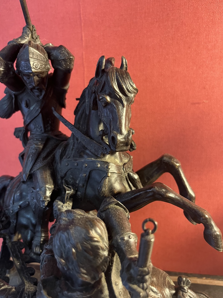 Bronze, Charles The Bold, Model By Theodore Gechter, 19th Century -photo-5