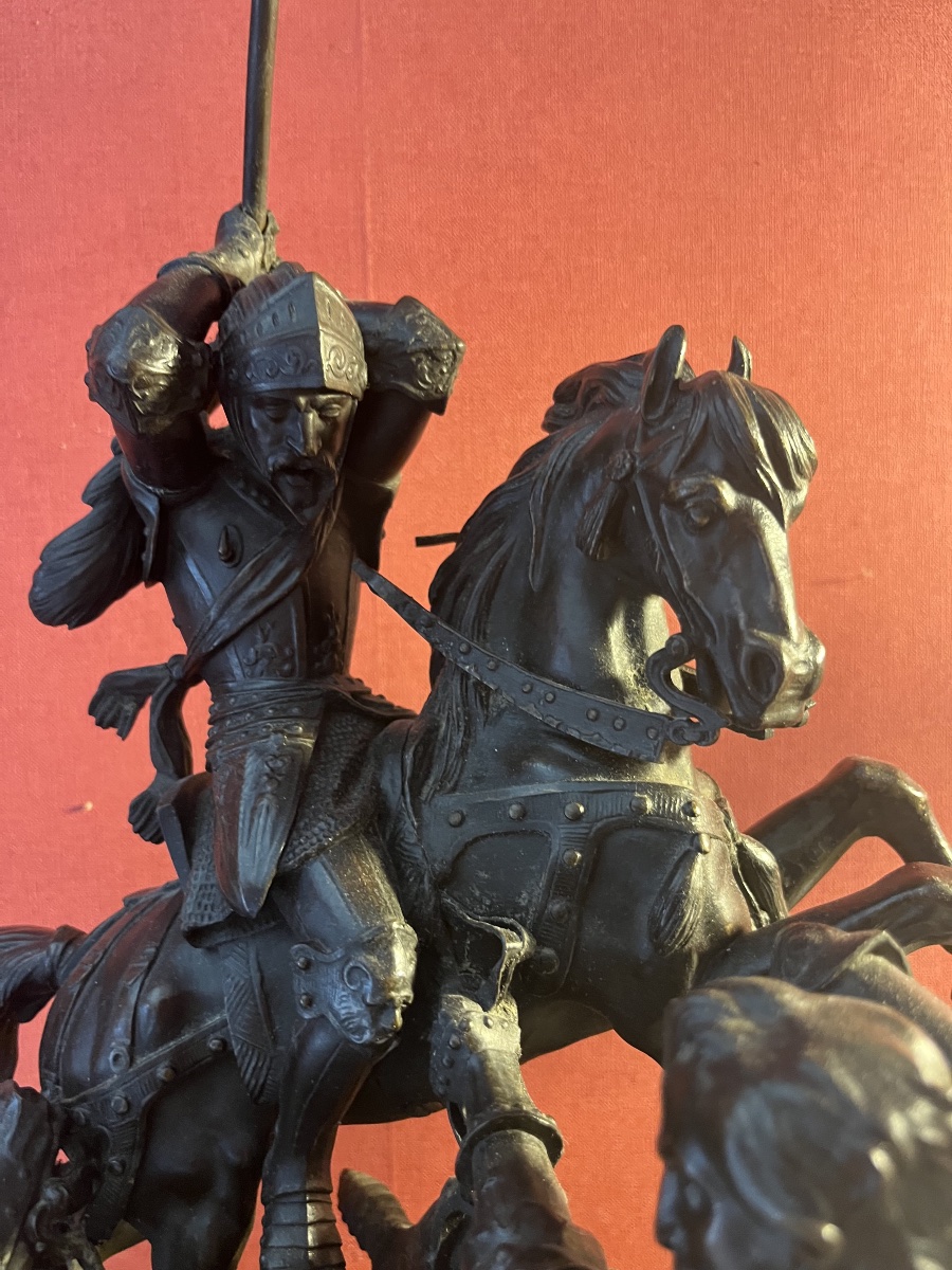 Bronze, Charles The Bold, Model By Theodore Gechter, 19th Century -photo-6