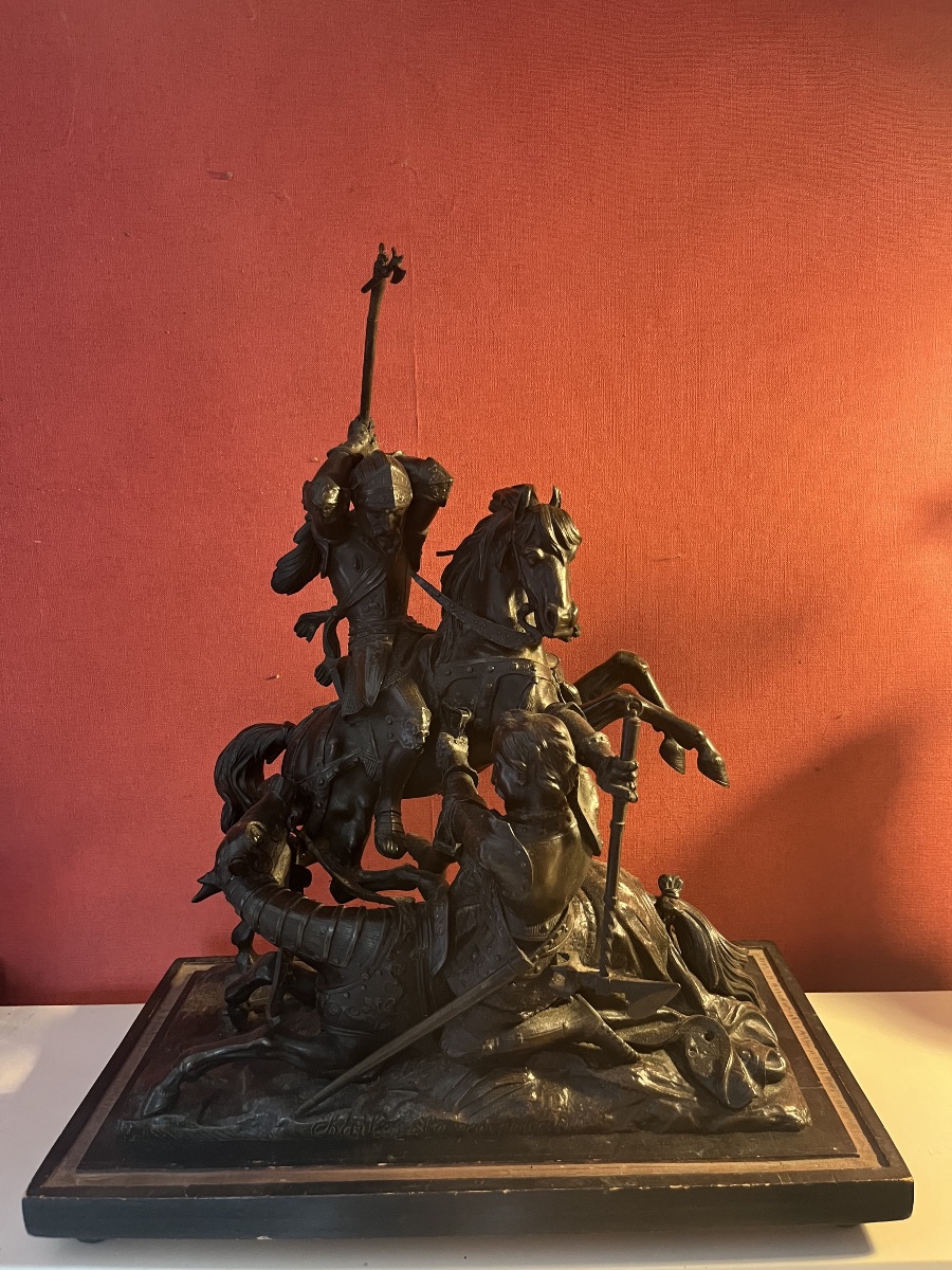Bronze, Charles The Bold, Model By Theodore Gechter, 19th Century 